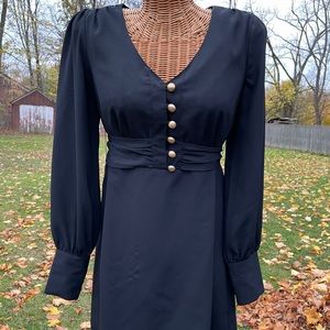 Alice Temperley sz S Black Crepe Long Sleeve Dress